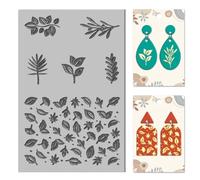 CHGCRAFT Leaves Single Plant Clay Texture Mat Embossing Polymer Clay Roller DIY Tools for Clay Pottery Earring Jewelry Making Stamp Engraving Machines, Leaf, 3.9x2.6x0.1inch