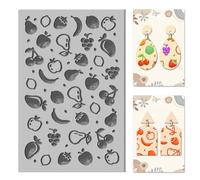 CHGCRAFT Lemon Fruits Clay Texture Mat Polymer Clay Molds DIY Clay Texture Tools for Clay Pottery Earring Jewelry Making Stamp Engraving Machines, Fruits, 3.9x2.6x0.1inch
