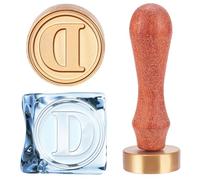 CHGCRAFT Letter D Ice Cube Press with Removable Handle & Velvet Pouches - Branding Stamp for Cocktail, Wedding & Ice Drinks Making