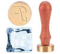 CHGCRAFT Letter F Ice Stamp Ice Cubes Press Stamp Italic Letter Ice Bar Drinks Stamp with Removable Stamp Handle and Velvet Pouches for Cocktail Party Wedding Whiskey Mojito Ice Drinks Making