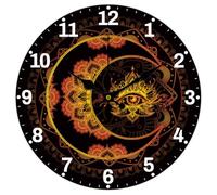 CHGCRAFT Mandala Graphics Gold Bohemian Graphics Wall Clock 12 Inch Battery Operated en Wall Clock Mandala Graphics Non Ticking Silent Decorative for Living Room Office Bedroom Home Decor