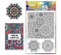 CHGCRAFT Mandala Pattern Clear Stamps Silicone Transparent Stamps Mandala Flower Clear Stamp Seals for DIY Scrapbooking Photo Album Decoration, 4.3x6.3inch