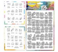 CHGCRAFT Mini Housework Icon Print Pattern Clear Stamps Silicone Stamp Seal for DIY Scrapbooking and Card Making Paper Craft Decor 6.3 × 4.3 Inch