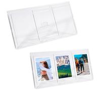 CHGCRAFT Mini Picture Frame 3 Grid Transparent Plastic Photo Stands Picture Mini Display Holder Home Desktop Decorations for Tabletop Home Photograph Display, Rectangle, 7.7x1.8x4.1inch