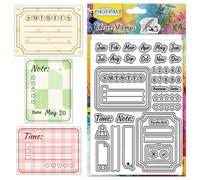 CHGCRAFT Monthly Plans Labels Clear Stamps Weekly Plan Transparent Stamps Clear Stamp Seals for Carding Making DIY Scrapbooking Photo Album Decoration, 4.3x6.3 inch