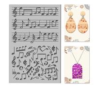 CHGCRAFT Music Note Clay Texture Mat Clay Modeling Pattern Pad Symphony Texture Sheets for Polymer Clay Making Earrings Jewerly Tools, 4×2.6 inch