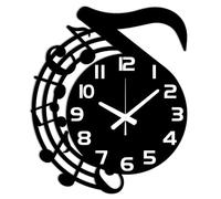 CHGCRAFT Musical Note Pattern Wall Clock 15.5 Inch Tune Non-Ticking Irregular Shape Clocks Wall Hanging Clock Battery Operated for Bedroom Living Room Kitchen Office