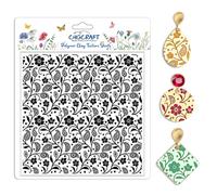 CHGCRAFT Paisley Pattern Polymer Clay Texture Sheet Vines Vintage Flowers Silicone Clay Texture Mat for Polymer Making Earrings Jewelry DIY Crafts 5.5 × 5.5 Inch