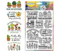 CHGCRAFT Plant Writing Gardening Clear Stamps Transparent Embossing Silicone Stamp Seal for DIY Scrapbooking and Card Making Paper Craft Decor 6.3 × 4.3 in