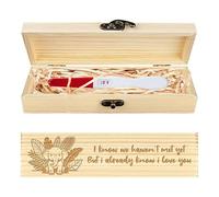 CHGCRAFT Pregnancy Announcement Gift Box Pregnancy Test Keepsake Box, Wooden Cartoon Elephant Leaves Design with Raffia Ribbon & Lock 8x2x1.2 Inch for Dad Husband