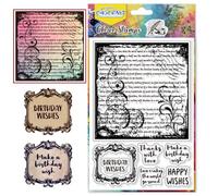 CHGCRAFT Retro Background Clear Stamps Popular Text Transparent Handicraft Buttons and Greeting Stamps for DIY Scrapbooking Photo Album Decorative Cards Making, 6.3x4.3inch