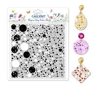 CHGCRAFT Retro Polka Dots Polymer Clay Texture Sheets Bubble Geometric Silicone Texture Stamp Clay Texture Mat Modeling Pattern Pad Sheets for Jewelry and Earrings Tools, 5.5x5.5 inch