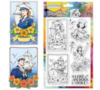 CHGCRAFT Sailor Flowers Pattern Clear Stamps Roses Captain Transparent Embossing Silicone Stamp Seal for DIY Scrapbooking and Card Making Paper Craft Decor 6.3 × 4.3 Inch