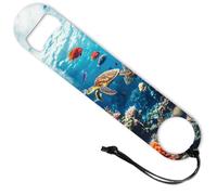 CHGCRAFT Sea Turtles Bottle Opener 201 Stainless Steel Beer Bottle Openers Marine Life Coral Flat Bottles Opener for Bartender Kitchen Bar Restaurant Party Wedding Birthday, 7 Inch