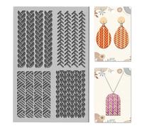CHGCRAFT Sewing Knitting Patterns Clay Texture Mat Polymer Clay Molds DIY Clay Texture Tools for Pottery Earring Jewelry Making Stamp Engraving Machines, Mixed Shapes, 3.9x2.6inch