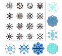 CHGCRAFT Snowflakes Background Silicone Texture Stamp Easter Clay Modeling Pattern Pad Texture Sheets for Making Earrings Jewelry 5.5x5.5inch