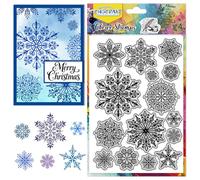 CHGCRAFT Snowflakes Clear Stamps Christmas Transparent Stamps Winter Silicone Clear Stamp Seals for DIY Scrapbooking Photo Album Decoration, 4.3x6.3 inch