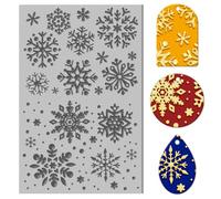 CHGCRAFT Snowflakes Winter Polymer Clay Texture Sheets Rubber Clay Texture Mats Polymer Clay Texture Tools for Creating Patterns and Designs are Suitable for Most Handicraft Creations