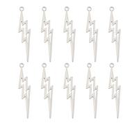 CHGCRAFT Stainless Steel Lightning Charm Lightning Charm Bolt Necklace Pendants for Necklace Earring Bracelet Haircraft Jewelry Making, Metal, No Gemstone