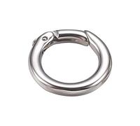 CHGCRAFT Stainless Steel Spring Gate Rings O Rings Stainless Steel Color Clasps Ring Shaped Charms Circle Connector for DIY Key Ring Making 17.5x3mm