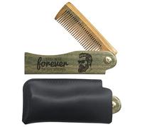 CHGCRAFT Sunglasses Man Folding Wooden Comb Fine Tooth Hair Comb with Imitation Leather Protective Cover for Men Mustaches Head Hair Husband Gift