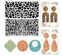 CHGCRAFT Tile Pattern Polymer Clay Texture Sheets Pebble Texture Silicone Clay Texture Stamp Clay Modeling Pattern Pad Texture Sheets for Earrings Jewelry Making