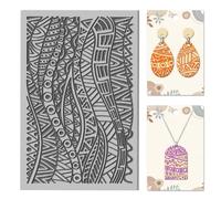 CHGCRAFT Tribal Clay Texture Mat Clay Modeling Pattern Pad Vintage Waves Texture Sheets for Polymer Clay Making Earrings Jewerly Tools, 4×2.6 inch