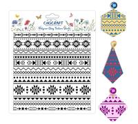 CHGCRAFT Tribal Elements Style Polymer Clay Texture Sheets Aztec Pattern Silicone Texture Stamp Clay Texture Mat Modeling Pattern Pad Sheets for Jewelry and Earrings Tools, 5.5x5.5 inch