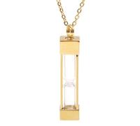 CHGCRAFT Urn Glass Hourglass Necklaces Cremation Pendant Necklace for Ashes Stainless Steel Chains Memorial Jewelry Golden