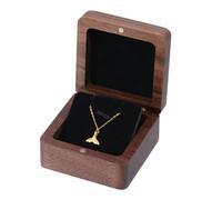 CHGCRAFT Walnut Wood Necklace Gift Box Necklace Organiser Box Jewelry Display Box for Engagement Birthday Anniversary Valentine's Day, 2.7x2.7x1.4inch