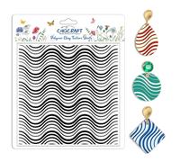 CHGCRAFT Wavy Lines Pattern Polymer Clay Texture Sheet Modern Gradient Art Lines Silicone Clay Texture Mat for Polymer Making Earrings Jewelry DIY Crafts 5.5 × 5.5 Inch