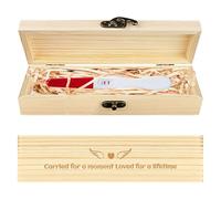 CHGCRAFT Wing and Heart Baby Loss Keepsake Box Wooden Lost Baby Sympathy Gift Keepsake Box with Raffia Ribbon and Lock Announcement for Husband, 8x2x1.2inch
