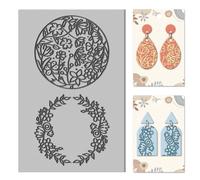 CHGCRAFT Wreath Clay Texture Mat Clay Modeling Pattern Pad Flower Texture Sheets for Polymer Clay Making Earrings Jewerly Tools, 4×2.6inch