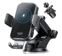 CHGeek Car Phone Holder Wireless Charger, Wireless Car Charger with 15W Fast Charging Auto Clamping for Car Dashboard Windshield Air Vent, Phone Car Holder for iPhone, Samsung Galaxy, Black