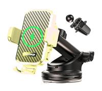 CHGeek Car Phone Holder Wireless Charger, Wireless Charger Car Holder with 15W Fast Charging for Dashboard Windshield Air Vent, for iPhone, Samsung Galaxy etc Sky Blue