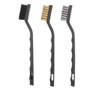 ChgImposs 3pcs Mini Wire Brush Set, Nylon Brass Stainless Steel Wire Brush for Cleaning Welding Slag Scrubbing and Rust