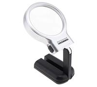 ChgImposs 3X 2.44" Magnifier with 2 Built-in LED Lights, Adjustable Angle Multifunctional Portable Plastic Optical Magnifying Glass for Reading, Inspection, Hobby, Repair