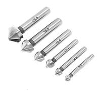 ChgImposs 6Pcs Countersink Drill Bit, 3 Edge 90 Degrees Chamfer End Mill Cutter Chamfering HSS Countersink Drill Bit