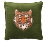 Chhatwal & Jonsson Embroidered Tiger cushion cover 50x50 cm Cactus green