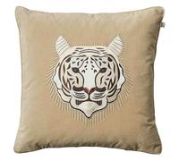 Chhatwal & Jonsson - Embroidered White Tiger Cushion Cover, 50x50 cm - Beige