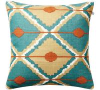 Chhatwal & Jonsson - Pune Cushion Cover 50x50 cm, Apricot Orange / Khaki / Heaven Blue - Apricot Orange