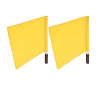 CHHELIHL 2Pcs Referee Official Flags Stainless Steel Pole Sports Competition Linesman Hand Flag (Yellow)