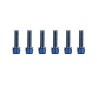 CHHELIHL Bicycle Stem Screws, Aluminum Alloy M5x18mm, PVD Coating, High Strength, Stable Fastening, 6Pcs Set for Bike Handlebars (Blue)