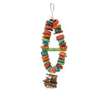 CHHELIHL Bird Chewing Toy Beak Grinding Tear Resistant Wooden Bird Cage Toy with Hook for Medium Large Parrots (Colorful)