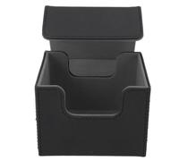 CHHELIHL Card Storage Box Multipurpose Large Capacity Flip Side Insert PU Leather Magnetic Closure Trading Cards Storage Box (Gray Inside)
