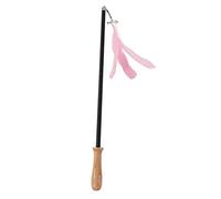 CHHELIHL Cat Teaser Wand Retractable Interactive Cat Feather Toy with Bell for Cat Kitten (Rosy)