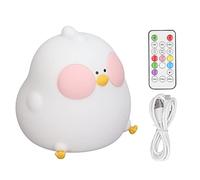 CHHELIHL Chick Silicone Night Light RGB LED 7 Colors Adjustable Cute Chicken Nursery Night Lamp with Touch Sensor Remote Control