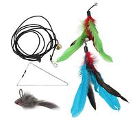 CHHELIHL Hanging Funny Cat Toy Interactive Feather Mouse Teaser Cat Toy for Indoor and Outdoor Activities (triangular hook)