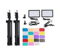 CHHELIHL LED Video Light with Tripod Stand, for 9 Color Modes, True Color Reproduction, Portable Ventilated Design, Versatile Power Options, 10W 5600K 1000LM High CRI for Photograp