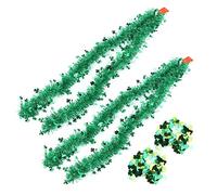 CHHELIHL Shamrock Clover Garland Lucky Irish Craft Party Decorations Spring Theme Jungle Birthday Wedding Baby Shower Bridal Decor